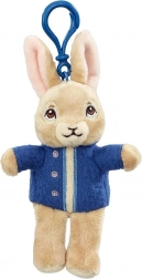 Porte-clés en peluche Pierre Lapin avec veste bleue 13 cm