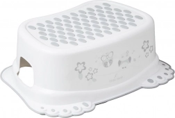Marchepied antidérapant pour enfants avec motif chouette, blanc