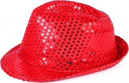 Chapeau disco à LED – rouge pour adultes