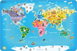 Puzzle en bois Carte du monde pour enfants Classic World