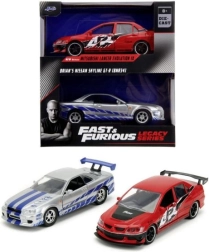 Fast & Furious – pack duo modèles Mitsubishi Lancer Evo IX 2006 et Nissan Skyline GT‑R R34 1:32