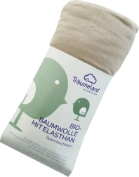 Drap-housse Träumeland en coton bio avec élasthanne 40 × 90 cm taupe