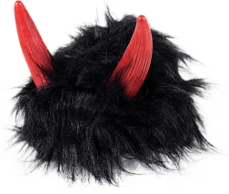 Perruque diable noire avec cornes