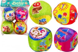 Ensemble de balles souples colorées Hochets éducatifs 4 pcs.