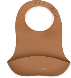 Bavoir en silicone NEW BABY marron