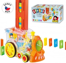 Locomotive transparente avec dominos et lumière pour enfants