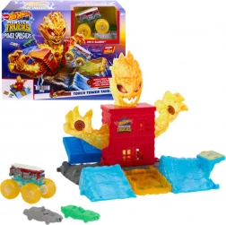 Hot Wheels Monster Trucks Arena Smashers – tour de feu set de jeu avec voitures
