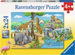 RAVENSBURGER Puzzle Bienvenue au zoo 2x24 pièces