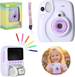Appareil photo instantané pour enfants avec impression 16×, violet, avec kit d’accessoires