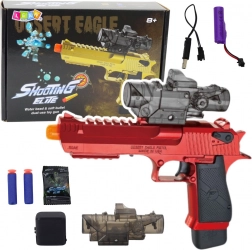 Pistolet électrique pour enfants à billes de gel et fléchettes en mousse – rouge