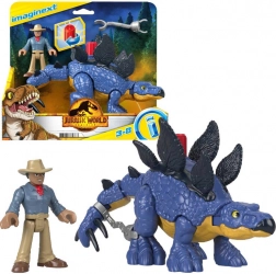 imaginext jurassic world stégosaurus et dr grant – set d’actions avec figurines