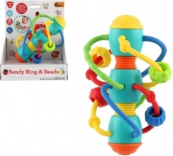 Hochet en spirale et anneau de dentition avec billes pour bébés