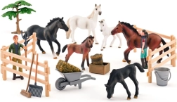 Set de 25 chevaux Faunica (blancs et noirs)