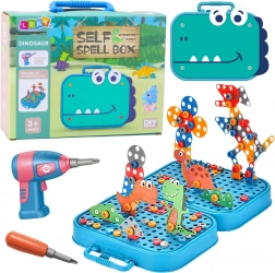 Jeu de construction Dinosaures avec mallette et perceuse - 228 pièces