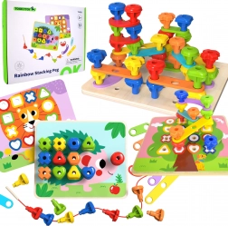 Tableau multifonctionnel Tooky Toy avec des vis colorées pour l'apprentissage des formes