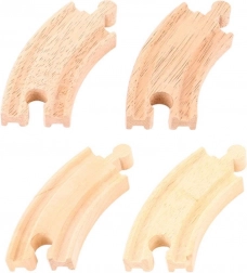 BIGJIGS RAIL courbes courtes pour circuit de train en bois, 4 pcs