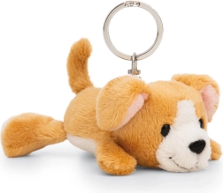 Porte-clés NICI chien marron couché Green