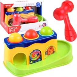 Table à marteler colorée avec petit marteau et billes pour enfants