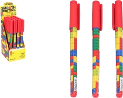 Stylo à bille encre bleue 0,7 mm – motif à petits carreaux