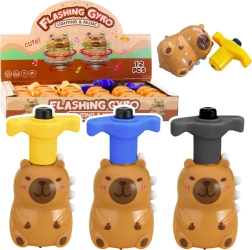 Toupie interactive capybara avec lumières LED et mélodies 12,5 cm
