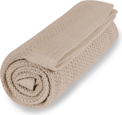 VINTER & BLOOM couverture Soft grid organic golden sand