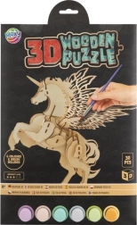 Moxy puzzle 3D en bois à colorier licorne