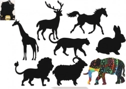 Images à gratter d’animaux - arc-en-ciel 8 pcs