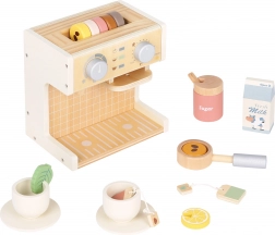 Cafetière en bois pour enfants avec accessoires