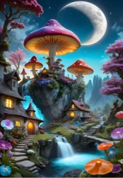 Puzzle Ville Champignon 1000 pièces