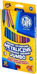 Crayons métalliques Astra 12 pcs avec taille-crayon