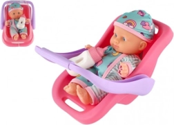 Poupée bébé 20 cm avec porte-bébé et biberon