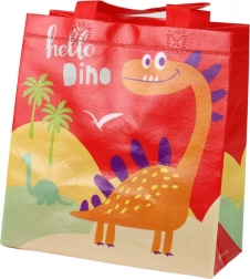 Sac cadeau dinosaure rouge 23 × 21,5 × 11 cm