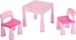 Ensemble enfant table et deux chaises New Baby rose