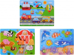 Puzzle en bois avec poignée pour tout-petits