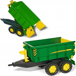 Grande remorque basculante à deux essieux JOHN DEERE pour tracteurs Rolly Toys