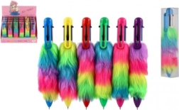 Stylo en peluche coloré avec pompons Teddies