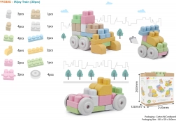 Blocs de construction BIO pour enfants 18m+ set de 30 pièces couleurs pastel avec bords arrondis