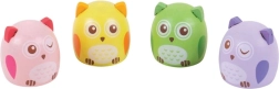 Taille-crayon en bois hibou violet