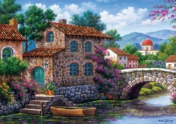 ART PUZZLE Puzzle Canal avec des fleurs 500 pièces