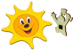 Dodo aimant décoratif en bois soleil