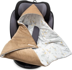 Couverture d’emmaillotage chaude pour siège auto New Baby, velours brun