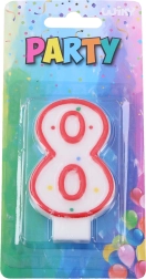 Bougie de fête rouge en forme de chiffre 8