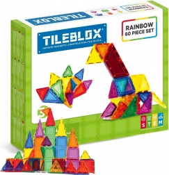 Tileblox construction magnétique arc-en-ciel 60 pièces