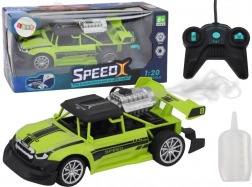 Voiture de course RC 1:20 avec lumières et effet fumée – vert