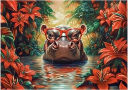 Puzzle CASTORLAND Repos des hippopotames 500 pièces