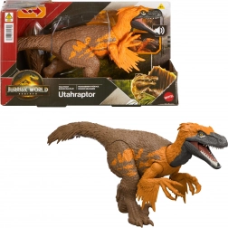 Figurine dinosaure Utahraptor JURASSIC WORLD Rebirth Wild Roar 26 cm
