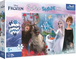 Puzzle 104 pièces XL Super Shape La Reine des Neiges – le monde joyeux d’Anna et Elsa