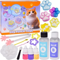 Kit créatif DIY : pattes de chat 3D – pendentifs en slime