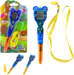 Stylo électronique avec mini console 168 en 1 avec cordon, orange‑bleu