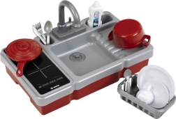 Évier pour enfants avec eau courante et plaque de cuisson à induction BOSCH mini – set avec accessoires 3+